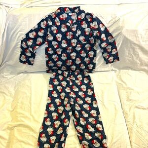 Santa Christmas Button Front pajamas Boys/girls 6T excellent